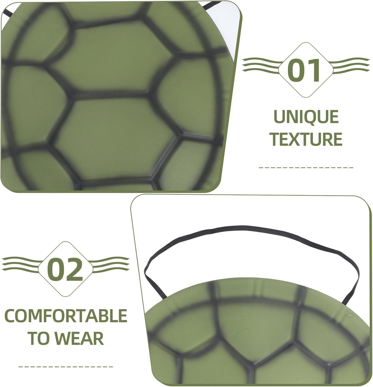 Toddmomy 3Pcs Halloween Turtle Shell Cosplay Costume,Eva Turtle Shell Props Turtle Shell Backpack Cosplay Props for Halloween Dress up Accessories image number 1