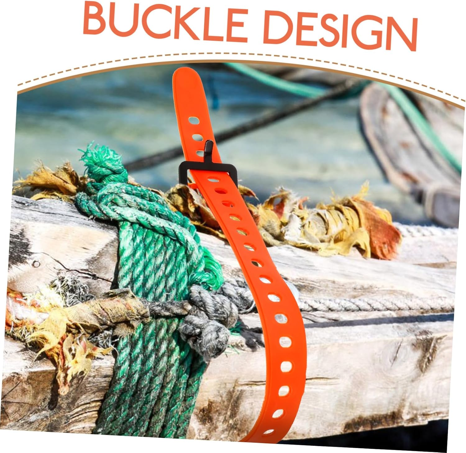 INOOMP Heavy Duty Luggage Strap Quick Release Buckle for Camping and Travel Multi-Purpose Tie down Strap for Secure Luggage and Gear Rubber Construction Orange Version image number 5