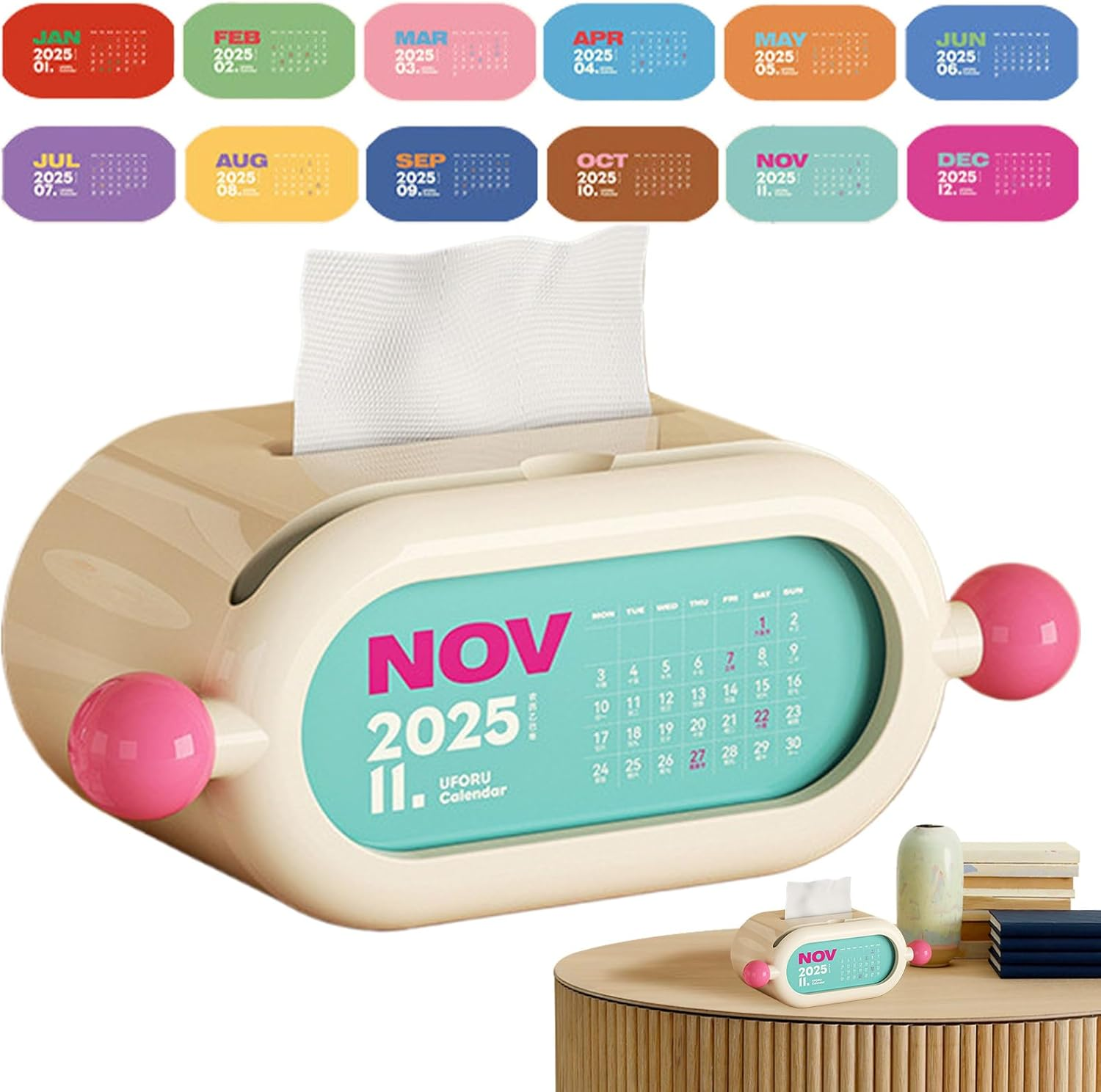 Wipes Dispenser Case,Inspirational Slogans Tissue Paper Dispenser | No Punch Desktop Large Tissue Holder Napkin Dispenser for Living Room, SUV, Home, Bathroom image number 5