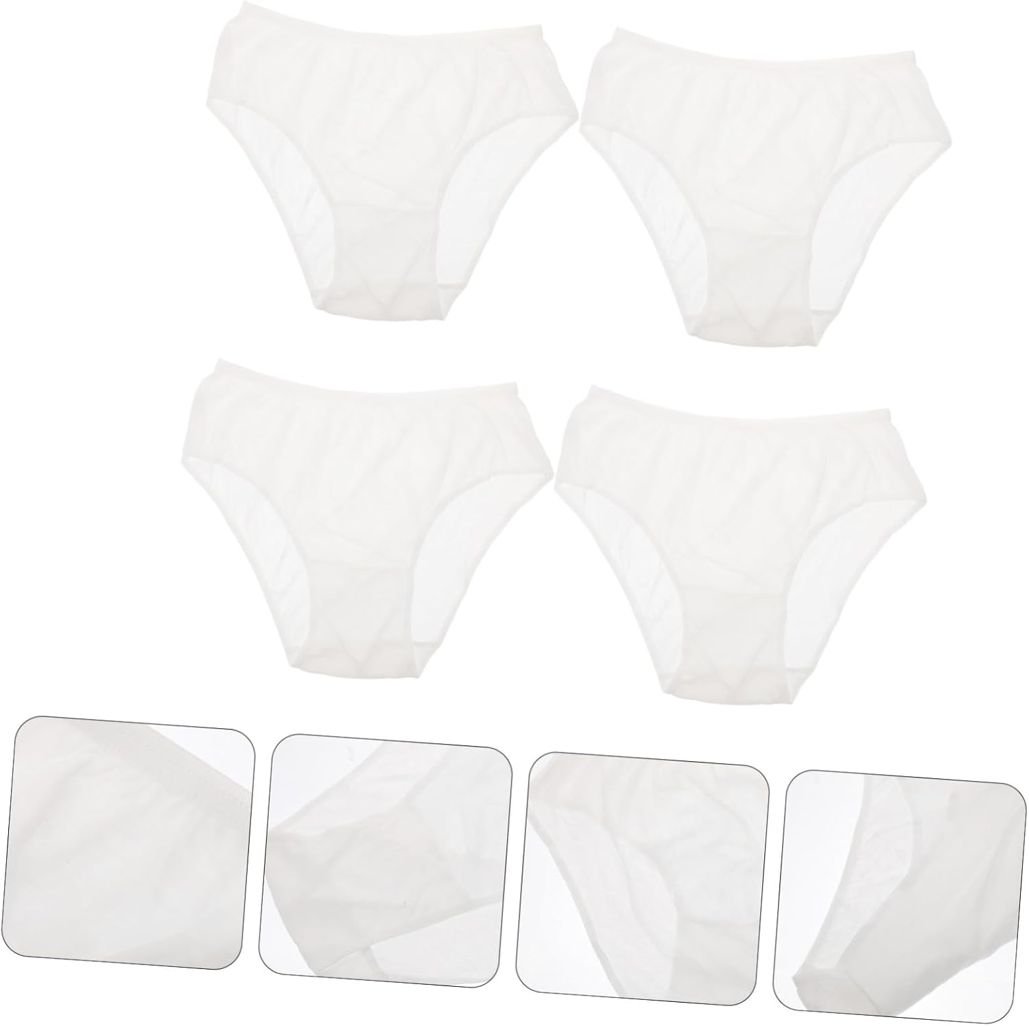 CALLARON 4Pcs Disposable Maternity Underpants XXL Supple Postpartum Care Panties Women Breathable Lightweight Skin-Friendly Pregnancy Underwear for Convenient Travel White image number 4