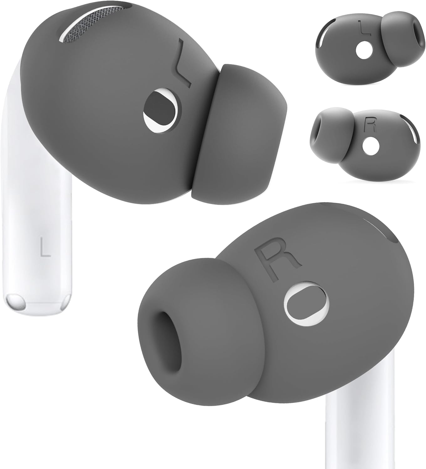 Damonlight 2 Pairs Ear Tips for Airpods 4 Grip Silicone Earbuds Cover [Added Storage Pouch][Us Patent Registered] Compatible with Apple Airpods 4Th Generation (White)