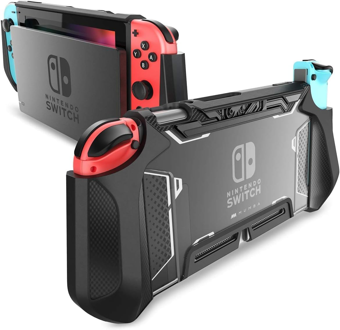 Mumba Dockable Case for Nintendo Switch 2 2025, [Blade Series] TPU Grip Protective Cover Accessories Compatible with Switch 2 LCD 8 Inch and Quick-Release Design (Dark)