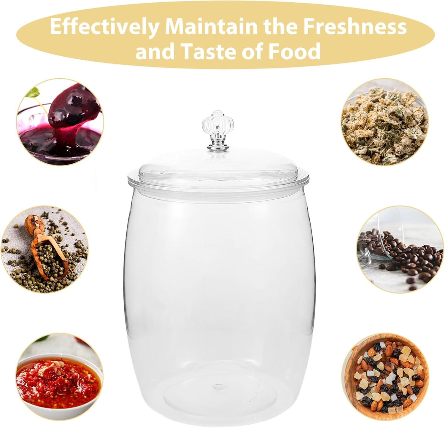 Kichvoe Plastic Candy Jar 3.8L Cookie Jars Airtight Dry Food Container Cotton Ball Holder Wide Snack Jar for Dog Treats Laundry Paper Stars image number 3