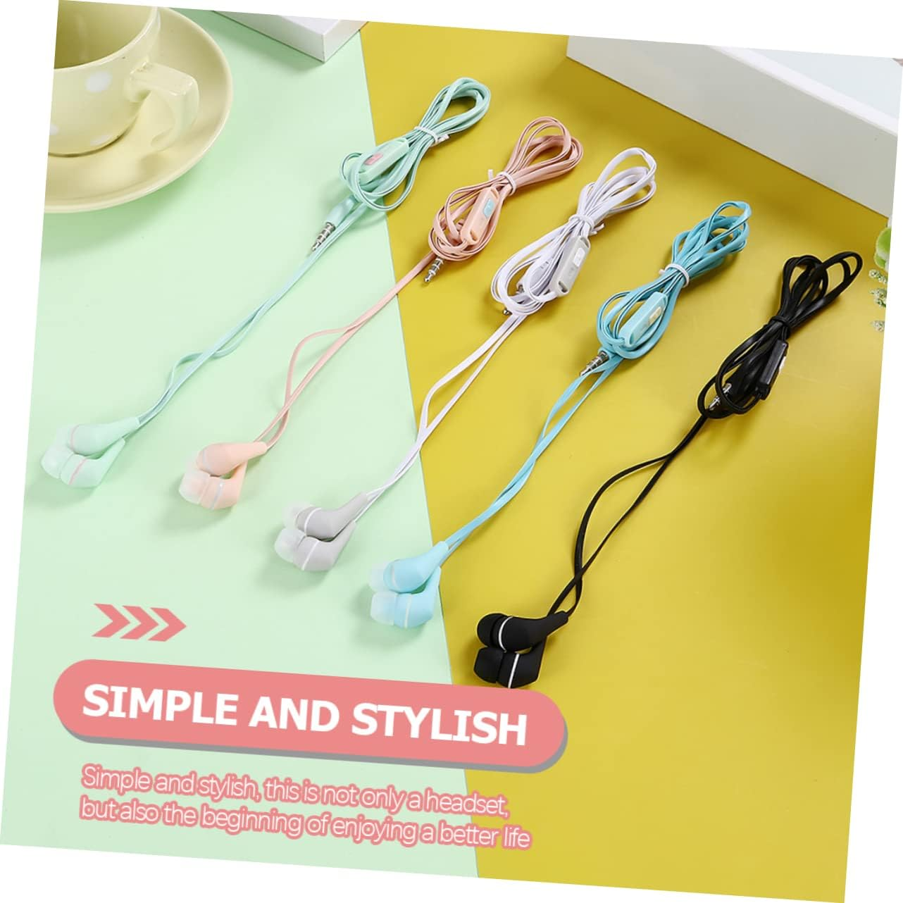 IWOWHERO Ear Earbud Headset Earphones Microphone Phone Earbuds Sleek Design for Boys and Girls and Adults for Family and Friends