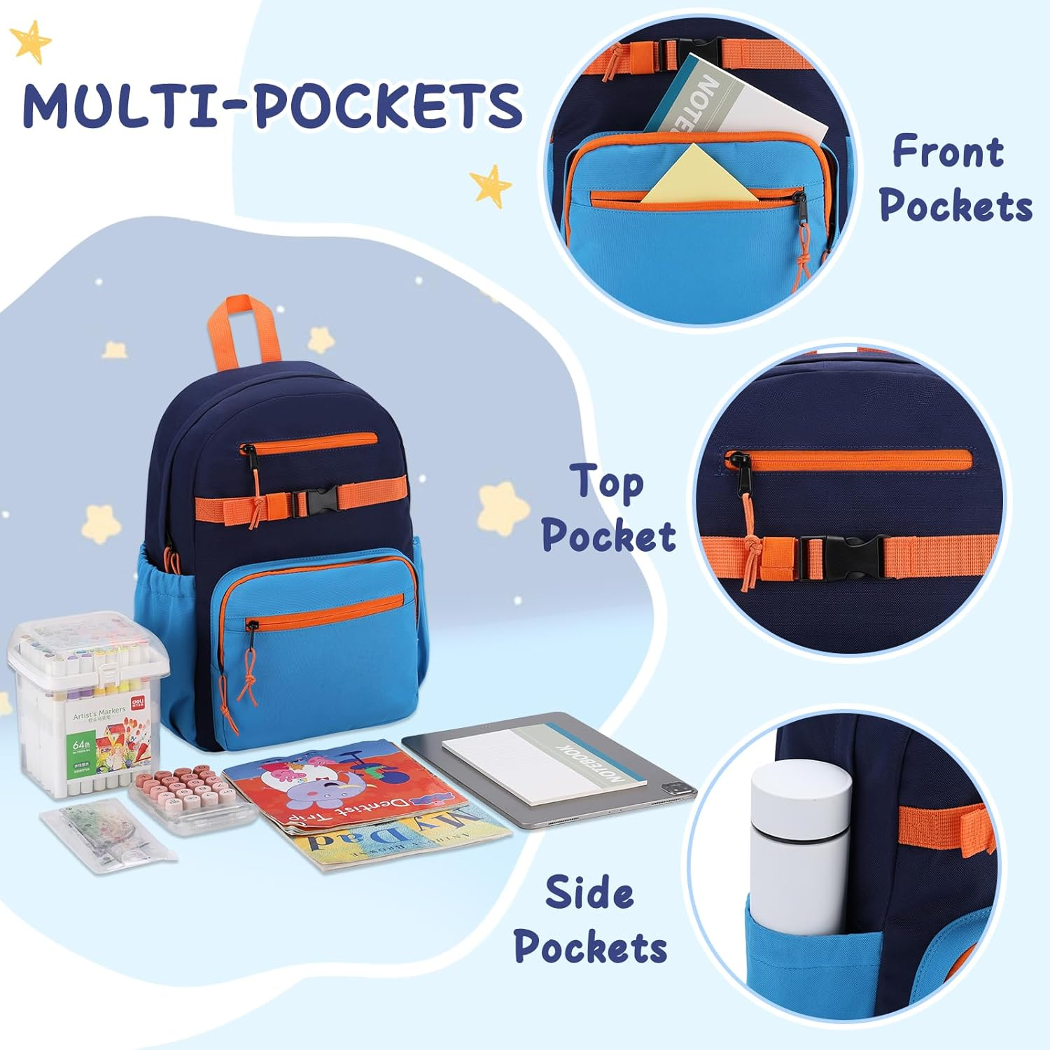 Toddler Kids Backpack,Ravuo Cute Preschool Bag for Boys Girls Lightweight Water Resistant School Bookbag with Chest Strap image number 6