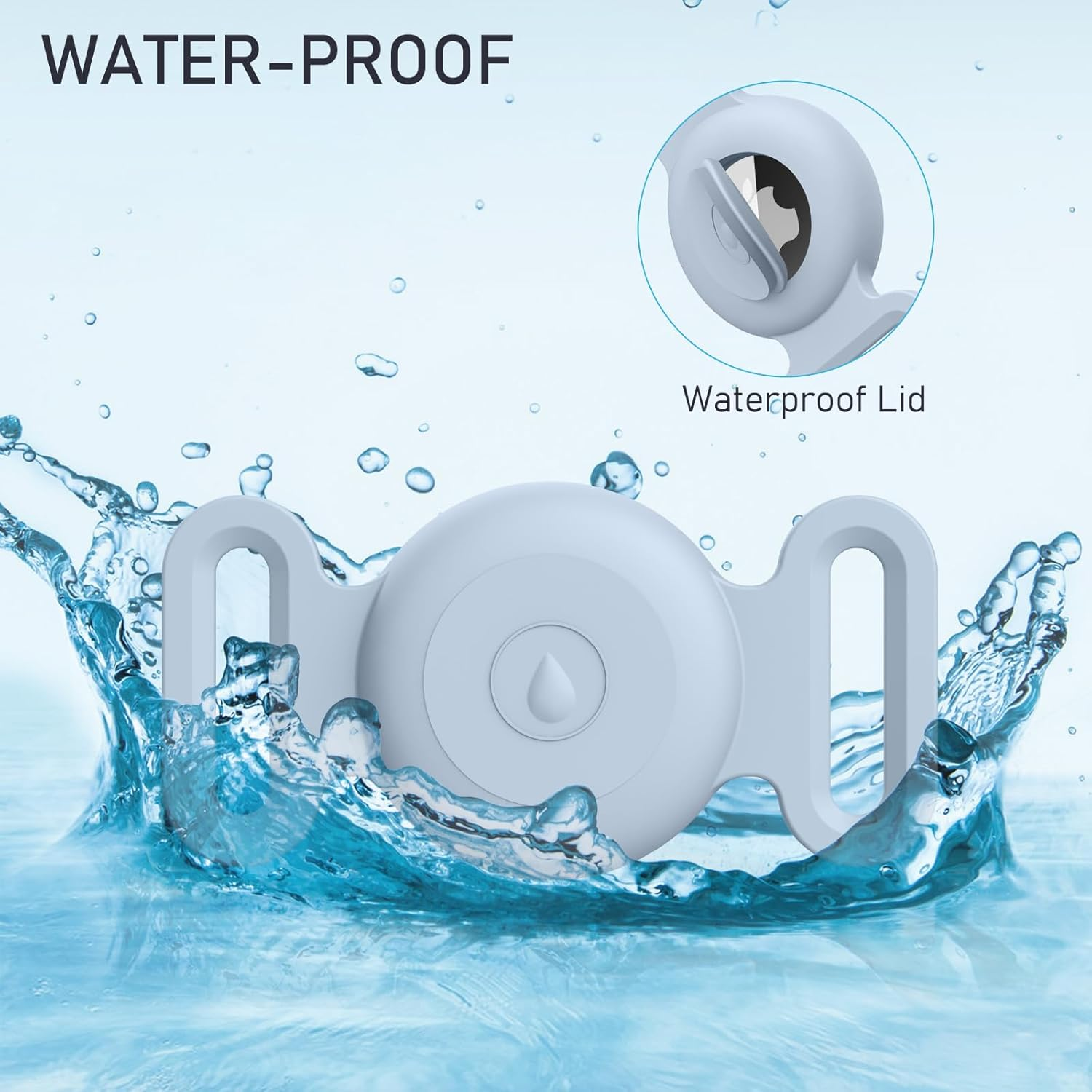 2-Pack Case for Apple Airtag Holder Dog Cat Collar, Silicone Protective Cat Dog Collar Airtag Holder, Pet GPS Tracker Collar Holder image number 3