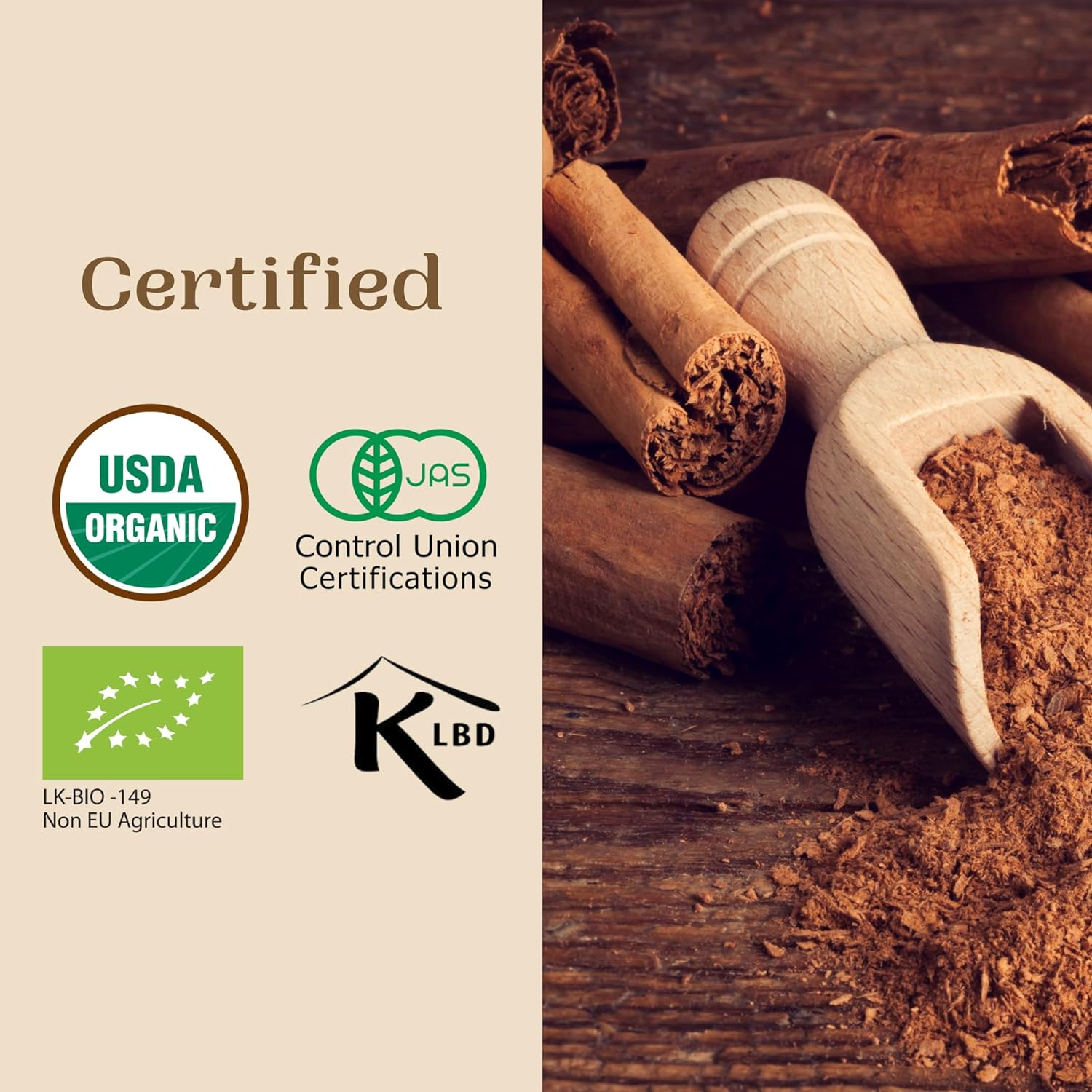 Organic Pure Ceylon Cinnamon Sticks | Premium 5 Inch Cut Cinnamon Quills |Product of Sri Lanka | 50G | USDA Certified Pure Cinnamon | True Cinnamon | High Grade Cinnamon Quills image number 2