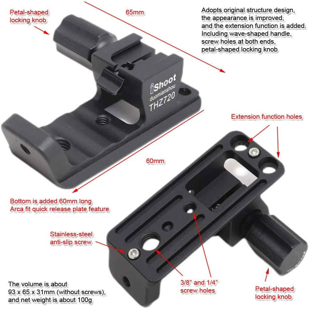 Ishoot Metal Lens Collar Foot Stand Tripod Mount Ring Base Compatible with Nikon Nikkor Z 70-200Mm F/2.8 VR S, Lens Support Holder with Arca Fit Dovetail image number 6