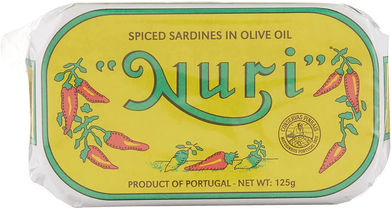 Nuri Brand Spiced Sardines in Olive Oil, 4 Pack, 125G Ea. Delicious Portuguese Sardines for Salads, Toast and More. image number 3