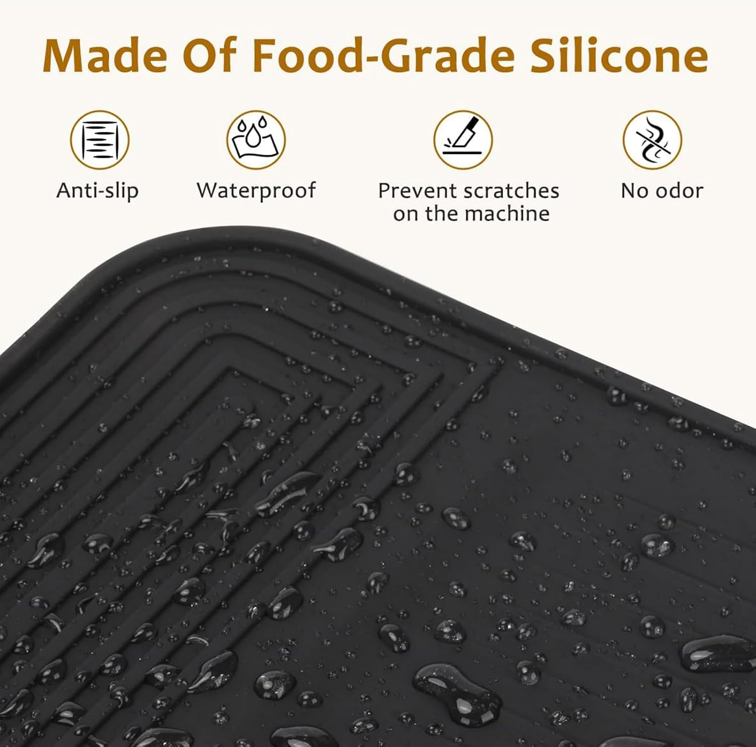 Base and Top Sliding Mat for Ninja Espresso Coffee Machine ES601ANZ with Hanging Strap,Smooth Glide with Anti-Slip Base,Perfect Accessories for Ninja Luxe Cafe Machine Es601Anz,Black - Base Mat For Es601 image number 6