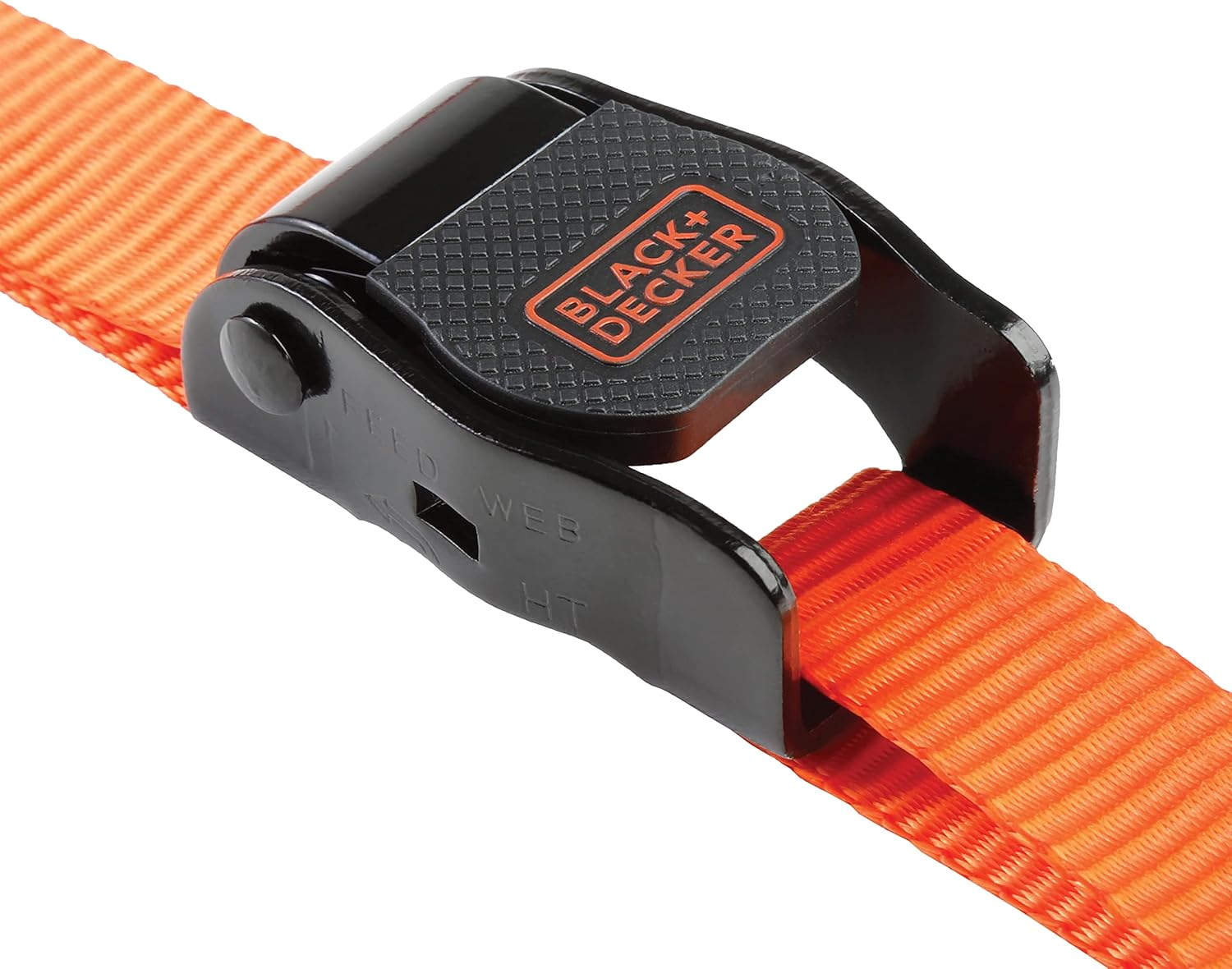 BLACK+DECKER BDX1004 Black/Orange 1" X 10' Cam-Buckle Tie down Strap with Hooks (Supports 900 Lbs of Cargo), 4 Pack image number 1