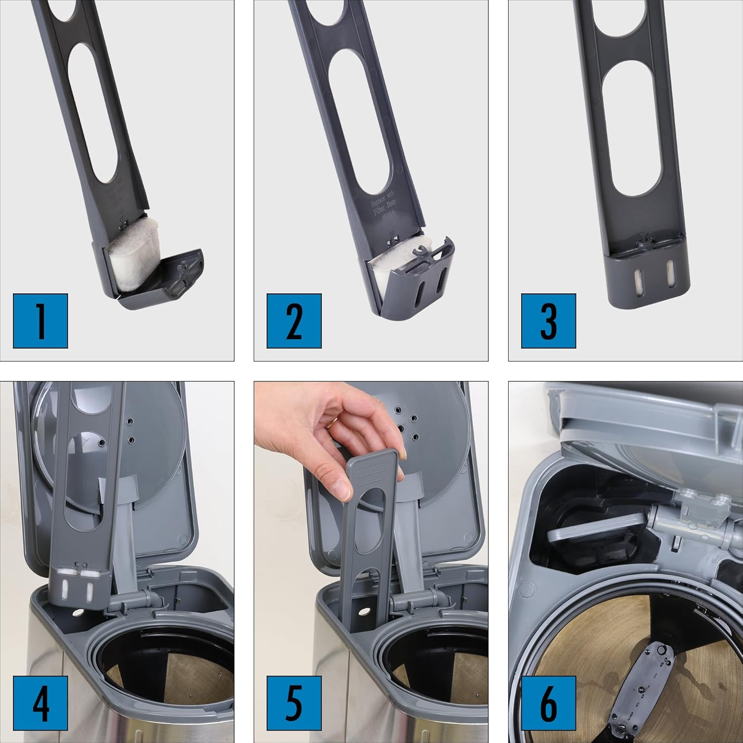 12-Pack Water Filter Replacement For, Breville, Delonghi, Kenmore, Sunbeam Coffee Machines | Universal Fit with Activated Charcoal Filtration | Compatible with Major Drip Coffee Machine Brands image number 5