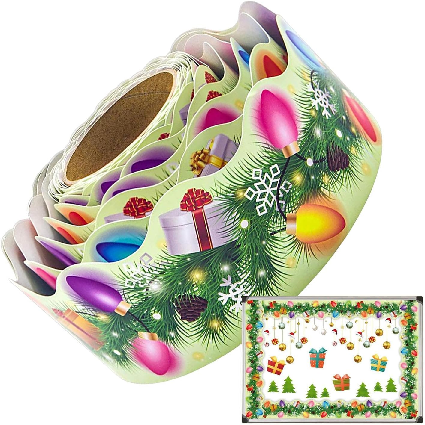 Christmas Pine Needles Classroom Board Border,59 Feet Christmas Bulletin Board Border - Home Decorations for Offices Holiday Walls Party Thanksgiving image number 3