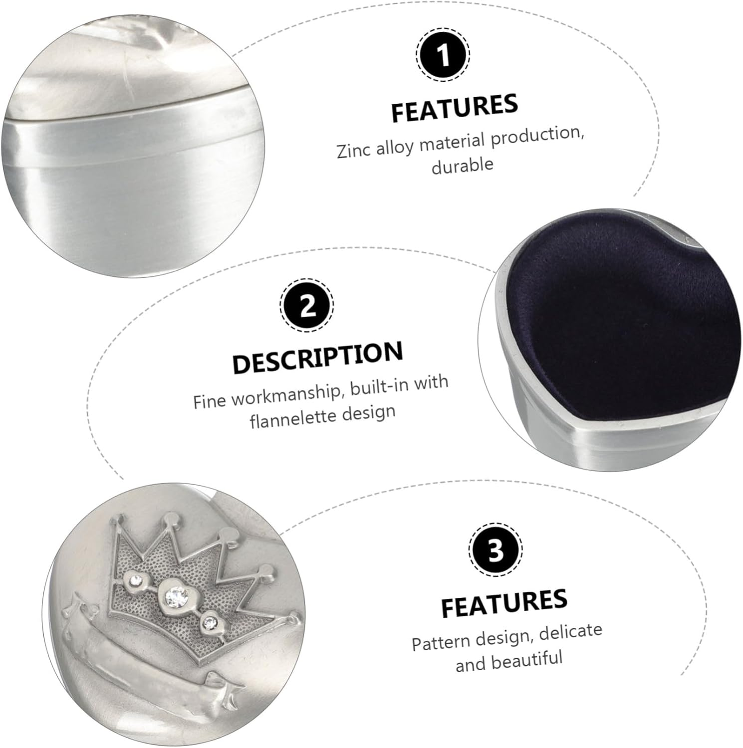 Vaguelly 2Pcs Alloy Tooth Box for Boys and Girls Keepsake Organizer Tooth Holder Storage Holder image number 1