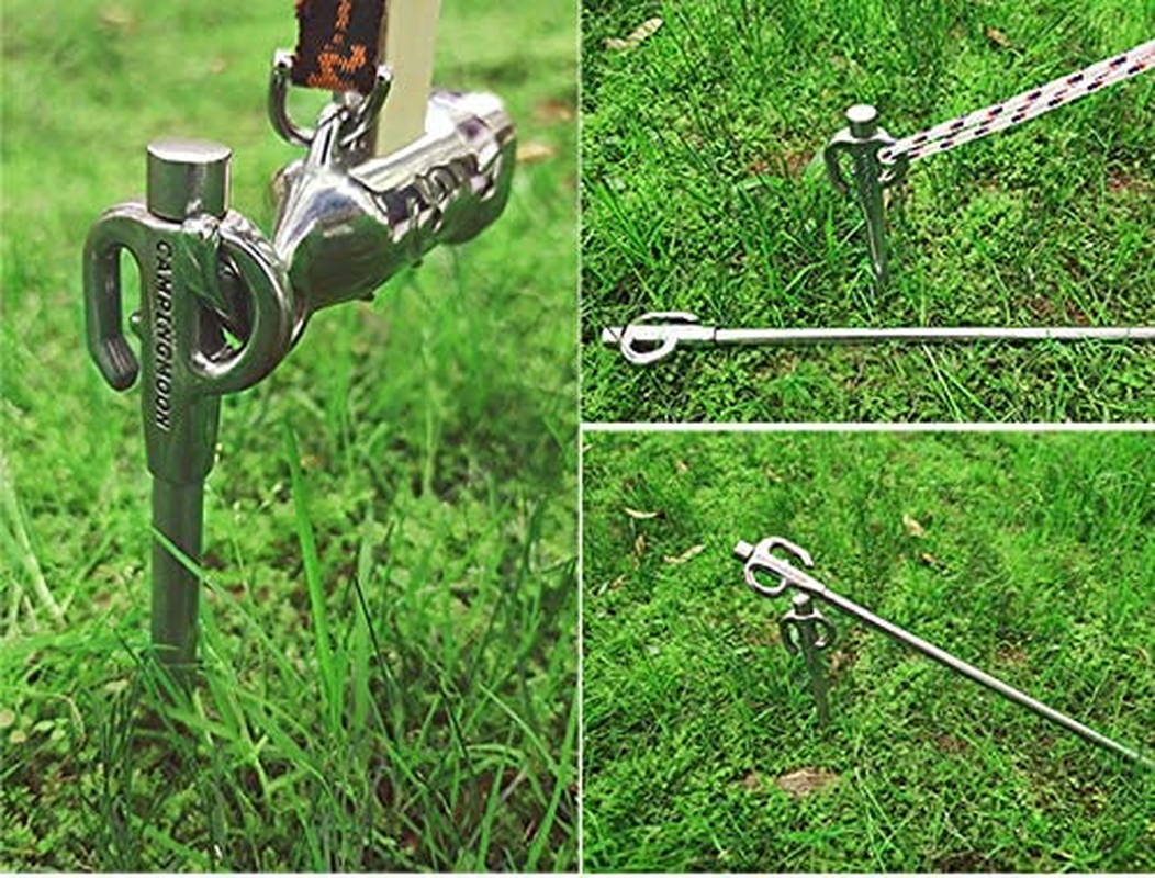 Camping Moon CAMPINGMOON Stainless Steel Dog Tie Out Stake for Pets Outdoors 17-Inch K45 image number 2