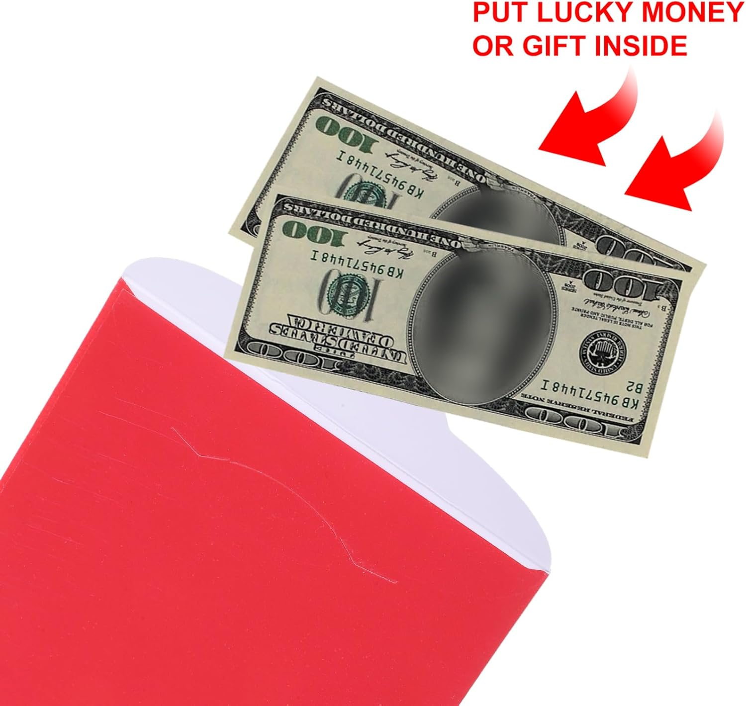 Tofficu 6Pcs Red Envelopes Chinese, 2025 Snake Red Pockets, Chinese Hongbao Lucky Money Envelopes for Chinese Lunar Year - B image number 2