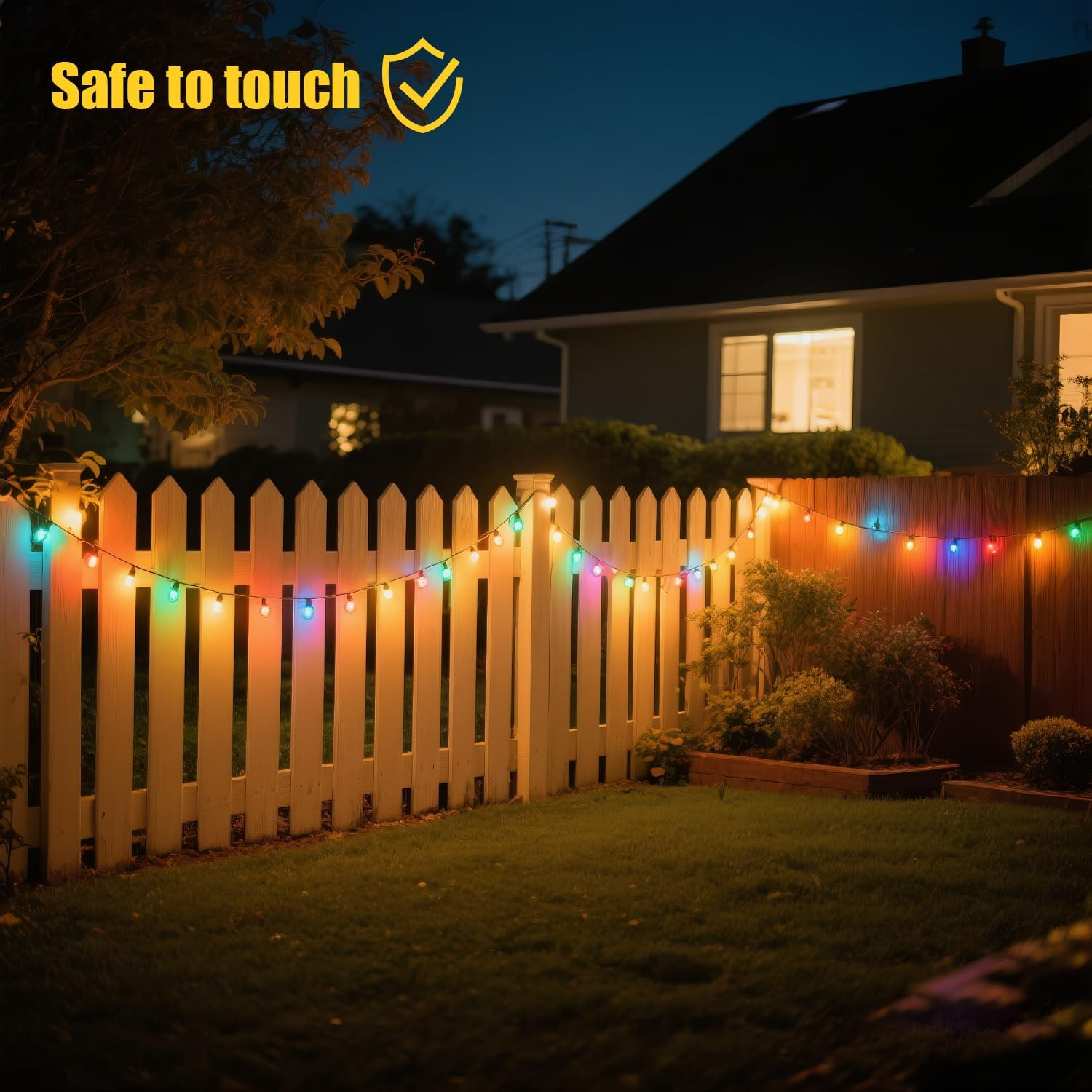 Solar String Lights Outdoor, 33FT/10M 100LED Solar Globe String Lights, 8 Lighting Modes, Waterproof Solar Powered Patio Light for Garden Yard Porch Wedding Party Outdoor Decoration (Multicolor) image number 3