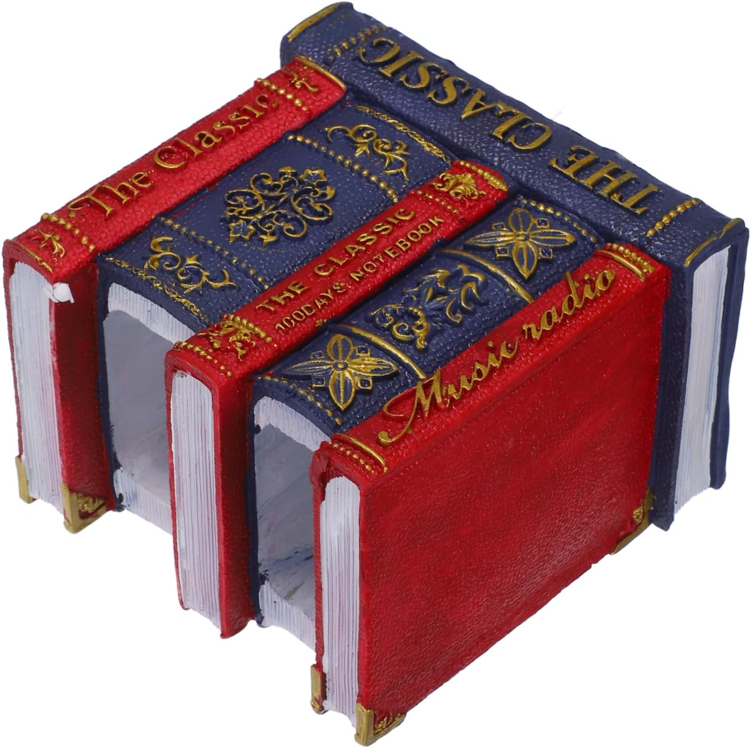 Book Shape Pen Holder Resin Pencil Holder Vintage Decor Office Decoration