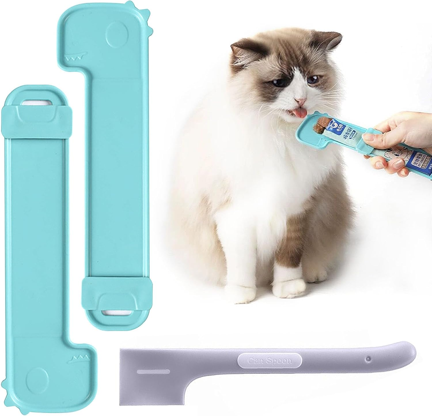 ANBOO 3 Pieces Cat Strip Squeeze Spoon, Cat Treat Dispenser, Feeder with Pet Food Cans, Feeding Spoon for Cat Strips, Cat Food Spoon, Feeding Scoop image number 5