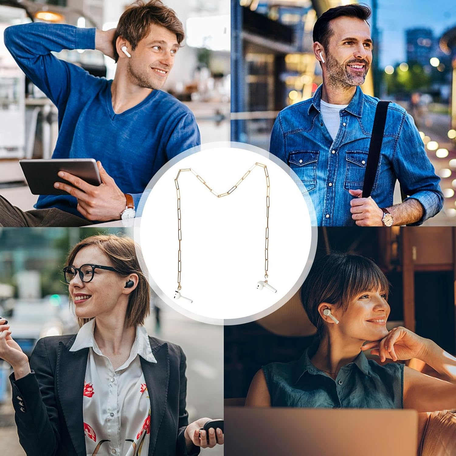 Earphone Chain - anti Lost Earbuds Chain - Earplug Neck Cord for Earbud Earphone, Sports String Accessories for Women and Men Puchen image number 1