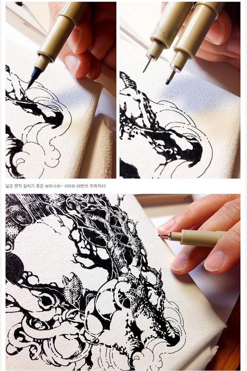 Sakura Pigma Micron Fineliners Pen High Light Soft Head Pen Manga Drawing- Assorted Color 8 Pens (Include Index Tape) 01-Assort Color image number 4