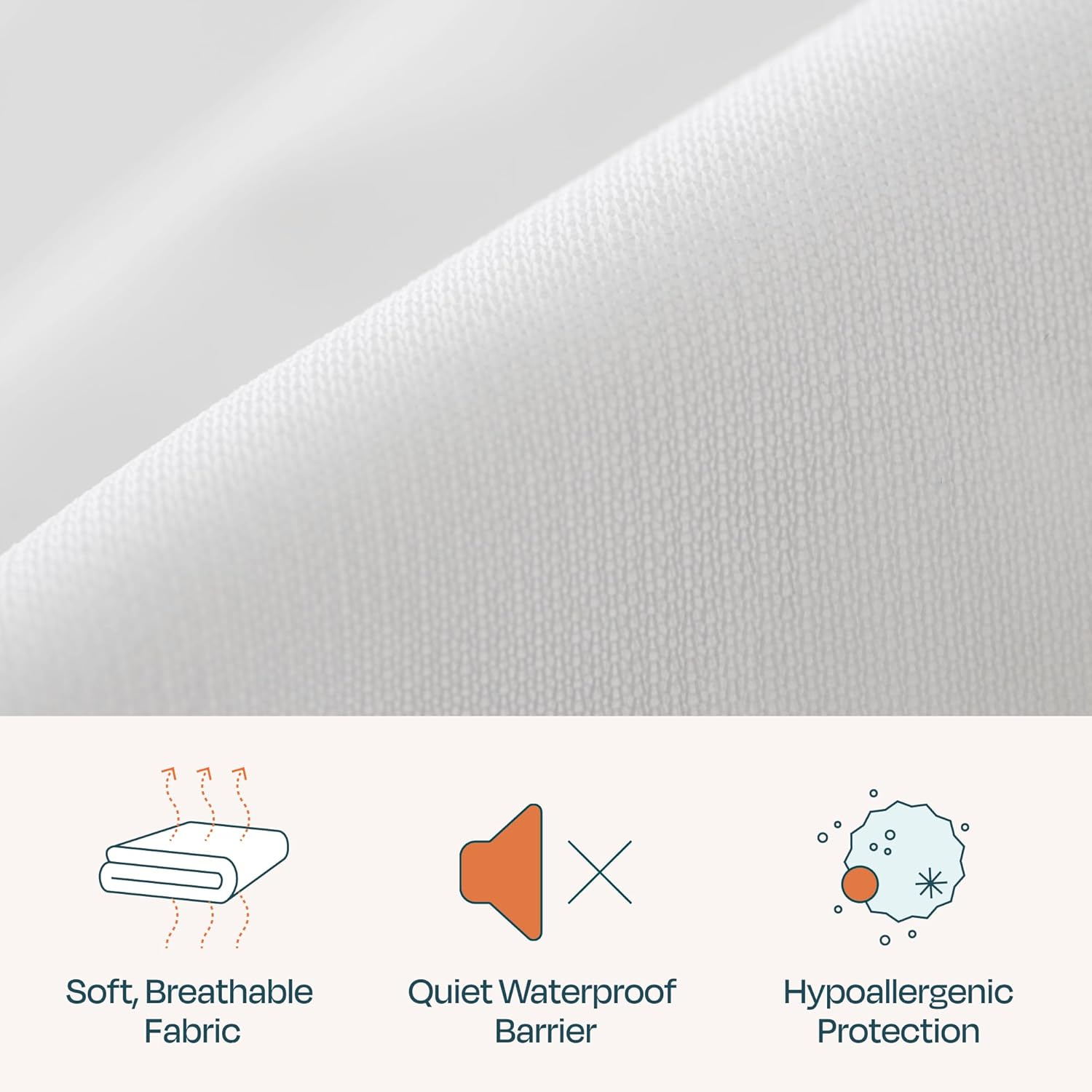 Linenspa Zippered Mattress Encasement &ndash; California King Size Waterproof Mattress Protector &ndash; Quiet Cover & Complete Protection &ndash; Dorm Room Essentials, White image number 2