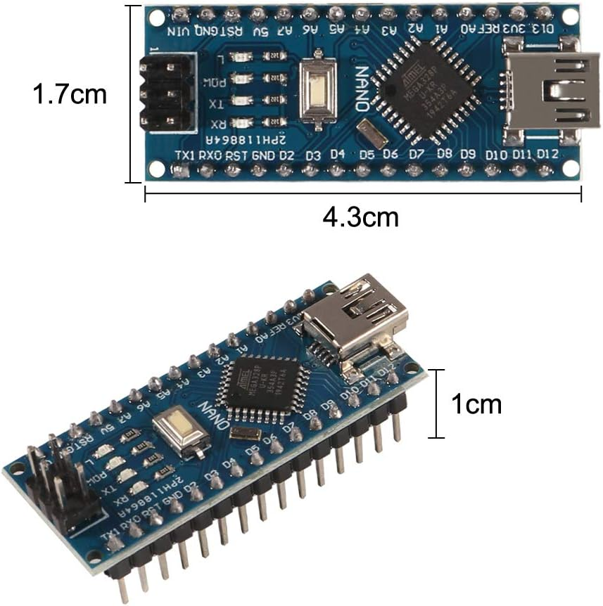 AITRIP 3Pcs for Arduino Mini Nano V3.0 Atmega328P 5V 16M Micro Controller Board Module with 3Pcs USB Cable Compatible with Arduino IDE image number 6