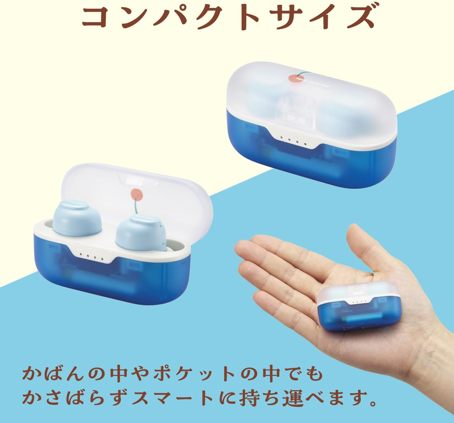 Elecom LBT-TWS16CSBU Wireless Earphones, Retro Bluetooth Earphones, AAC Compatible, Bluetooth 5.3, 5 Hours Continuous Playback, Low Latency image number 6