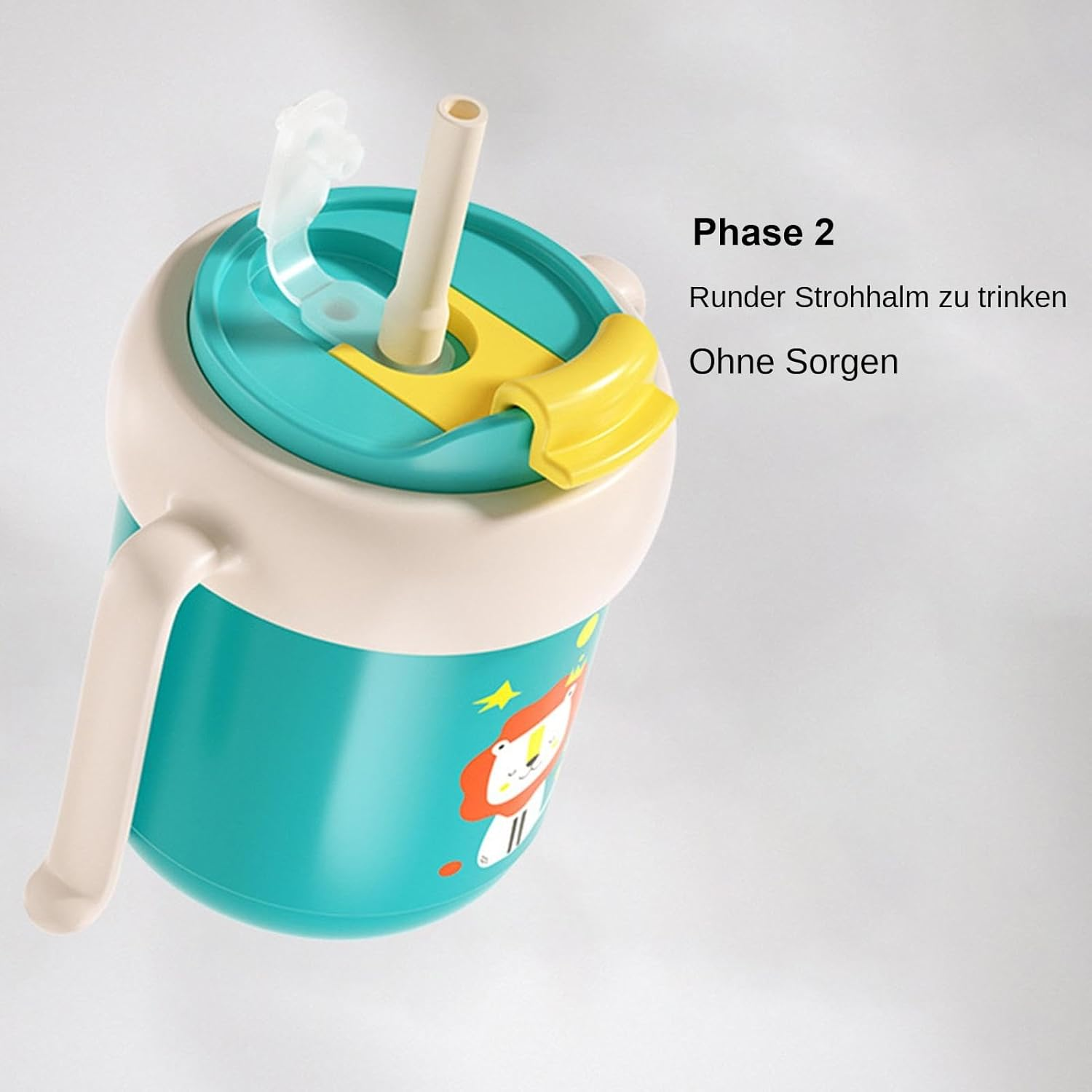 No Spill Cups for the Elderly, Water Bottle for Elderly, 300 Ml Drinking Cup for Elderly, Leak-Proof Cup with Handles, Senior Care Cup for Patients In - Green image number 4