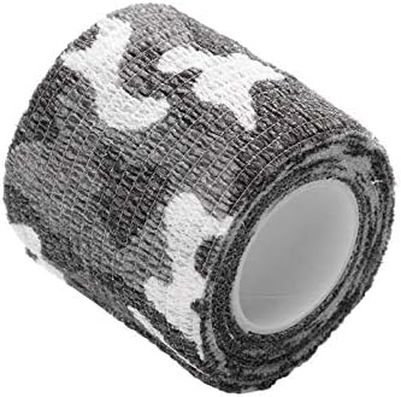 EKIND Multi-Functional Self-Adhesive Camouflage Tape Wrap, Waterproof and Non-Slip for Hunting Guns, Knife Handles, Camping Gear and More - 14.7Ft Total Length (Black White Camo, Pack of 4)