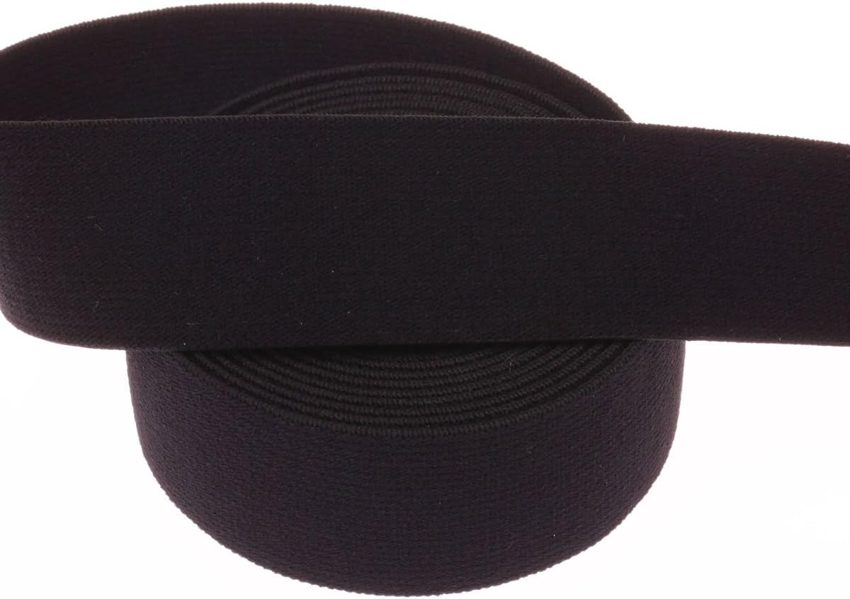 Cotowin 1 1/4 Inch Black Plush Elastic,Soft Comfortable Sewing Elastic - 3 Yards