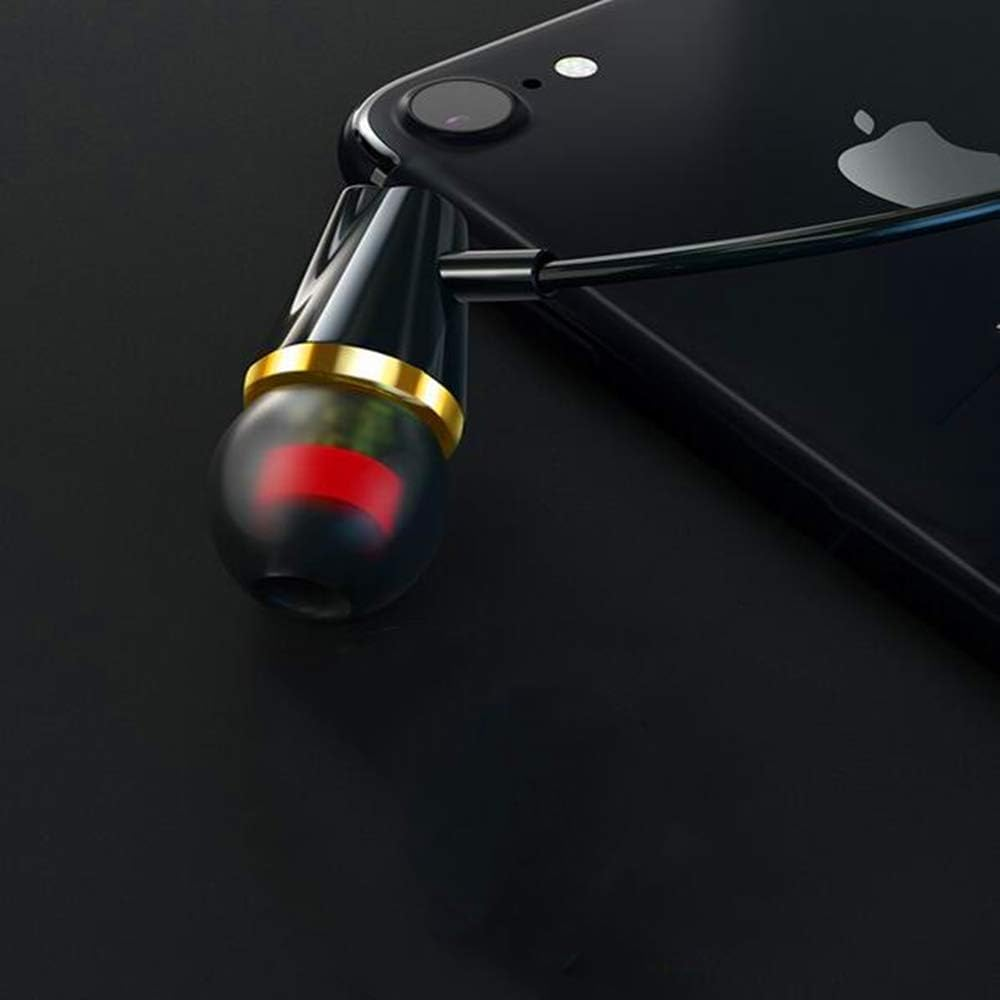 LINHUIPAD K10 Single-Ear Stereo Earbud Headphones with Microphone 3.5Mm Jack Earplugs for One Ear Spring Coil Reinforced Cord image number 2