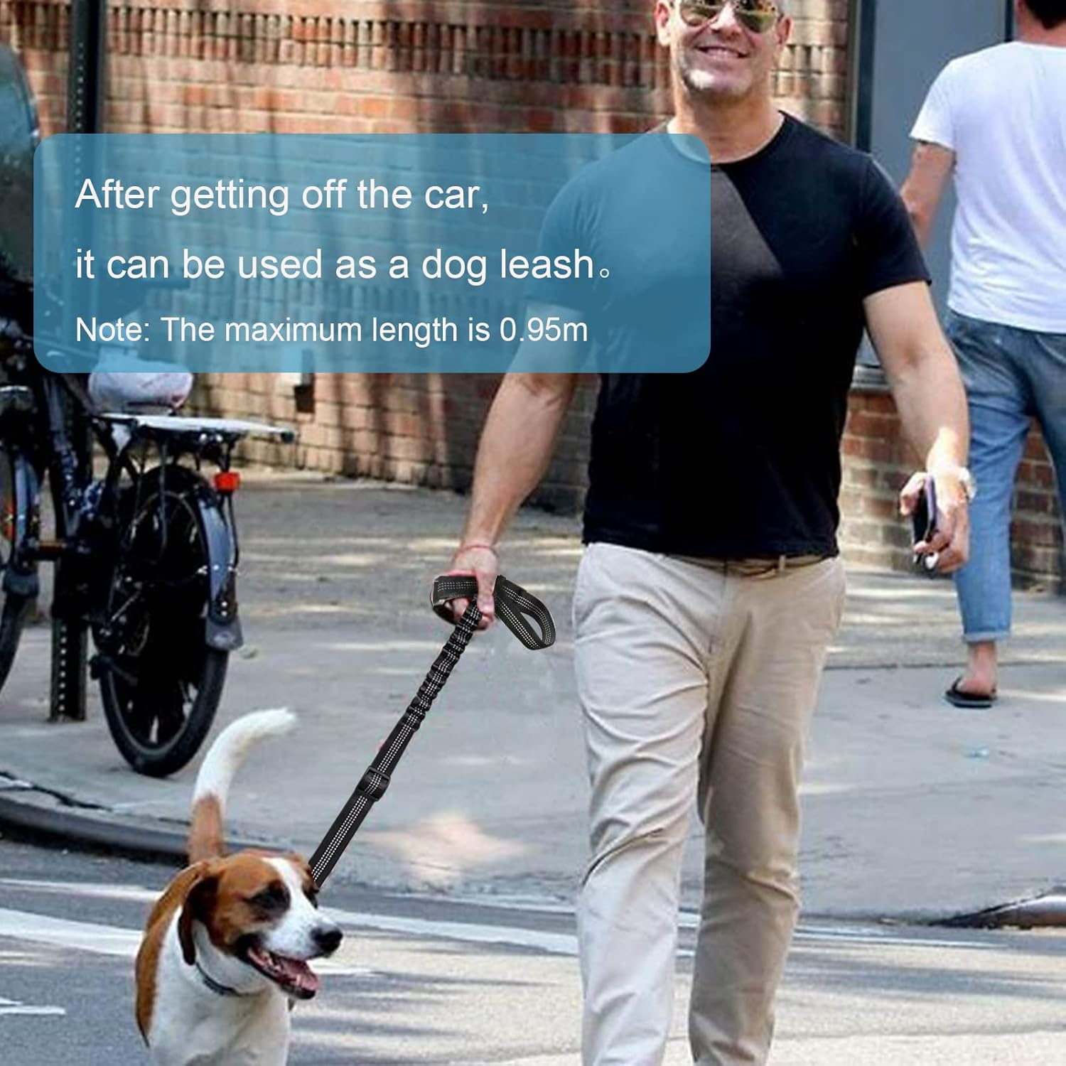 Dog Seat Belt Car - Dog Car Seat Belt for Small Dog Medium-Sized Dog Puppy Dog Car Harness Dog Accessories (Black) - Black image number 2