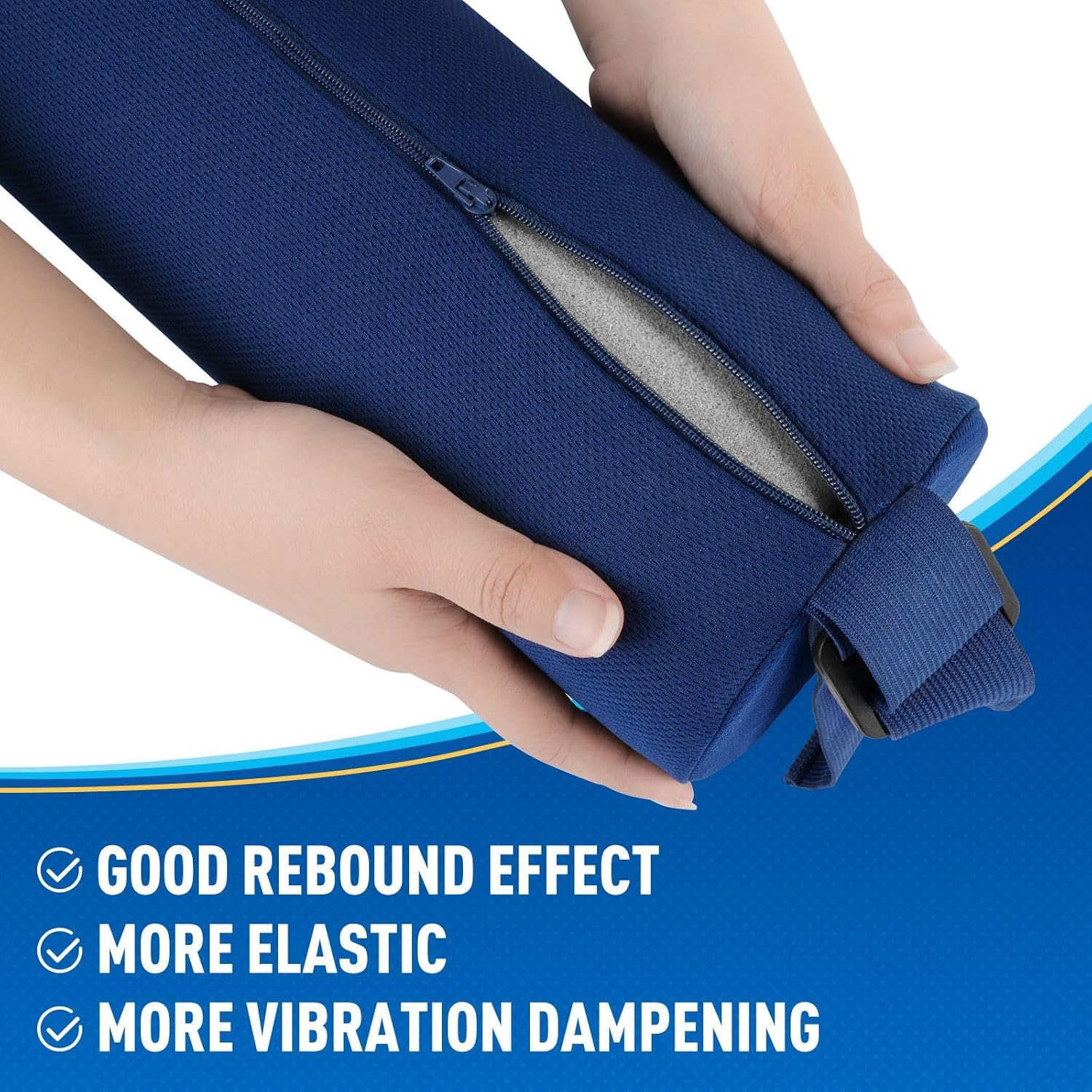 Lumbar Roll Support Pillow for Office Chair, Car, Gaming Chair, Memory Foam Back Cushion with Washable Cover for Relieving Back Pain & Improving Posture,Blue image number 5