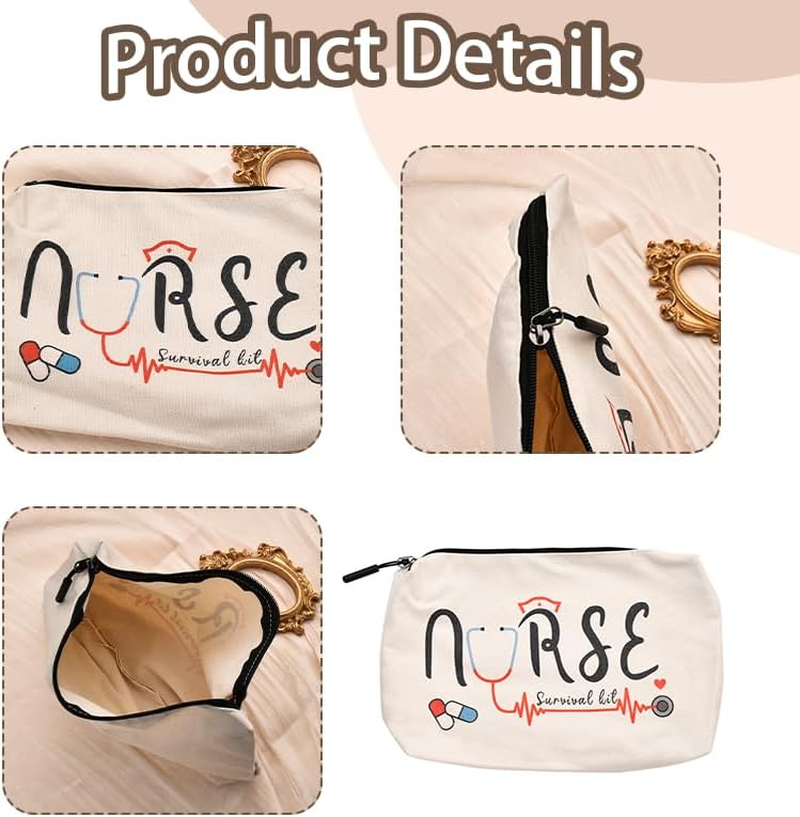 Nurse Makeup Bag Cosmetic Bags for Women RN Gifts for Nurses Graduation Retirement Appreciation Gifts for Women Nursing Assistant Student Nurses Accessories for Work - Nurse Survival Kit image number 3