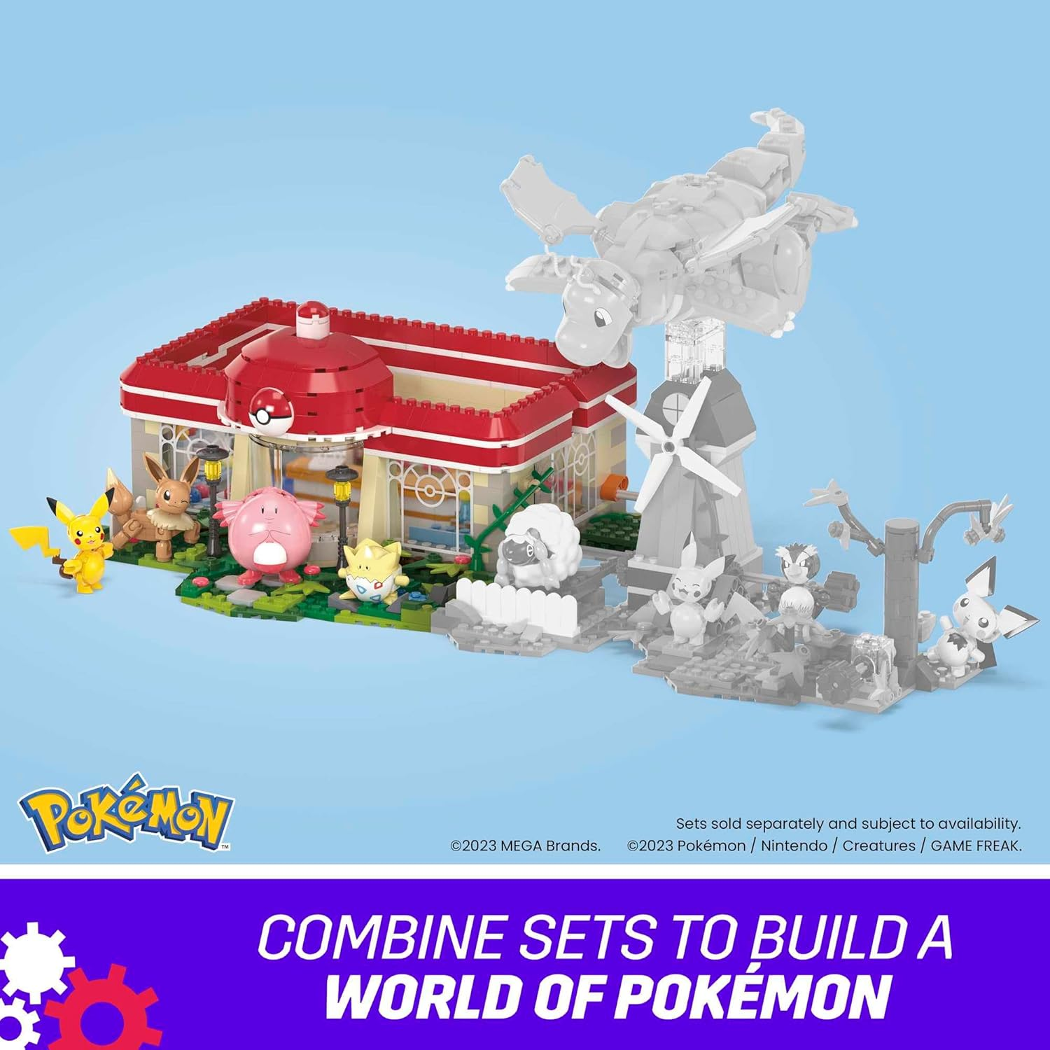MEGA Pokemon Building Toys Set Forest Pokemon Center with 648 Pieces, 4 Poseable Characters, for Kids image number 2