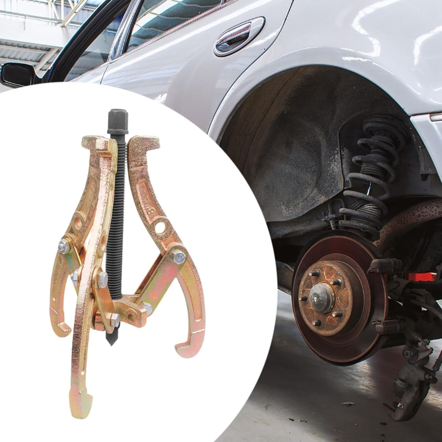 Okiyakusama 3 Jaw Bearing Puller Adjustable Bearing Disassembly Tool Puller Separate Lifting Device for Motorbike Truck Automotive, 4 Inch image number 5