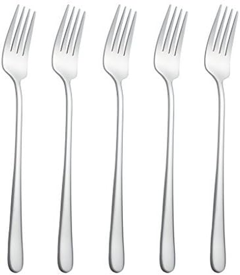 Onlycooker 5 Piece Forks Set, 18/10 Stainless Steel Korean Silverware Set Service for 5 Tableware Dinnerware Dishwasher Safe image number 3