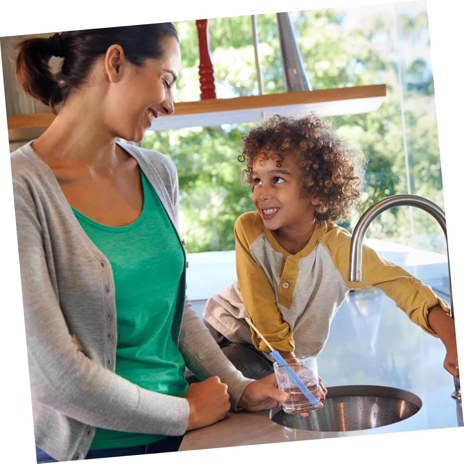 KOMBIUDA 6Pcs Glass Bottle Brush Cleaning Stick Fiber Cloth Covers Multi-Functional Kitchen Bathroom Cleaning Tools for Bottle and Crevice image number 5