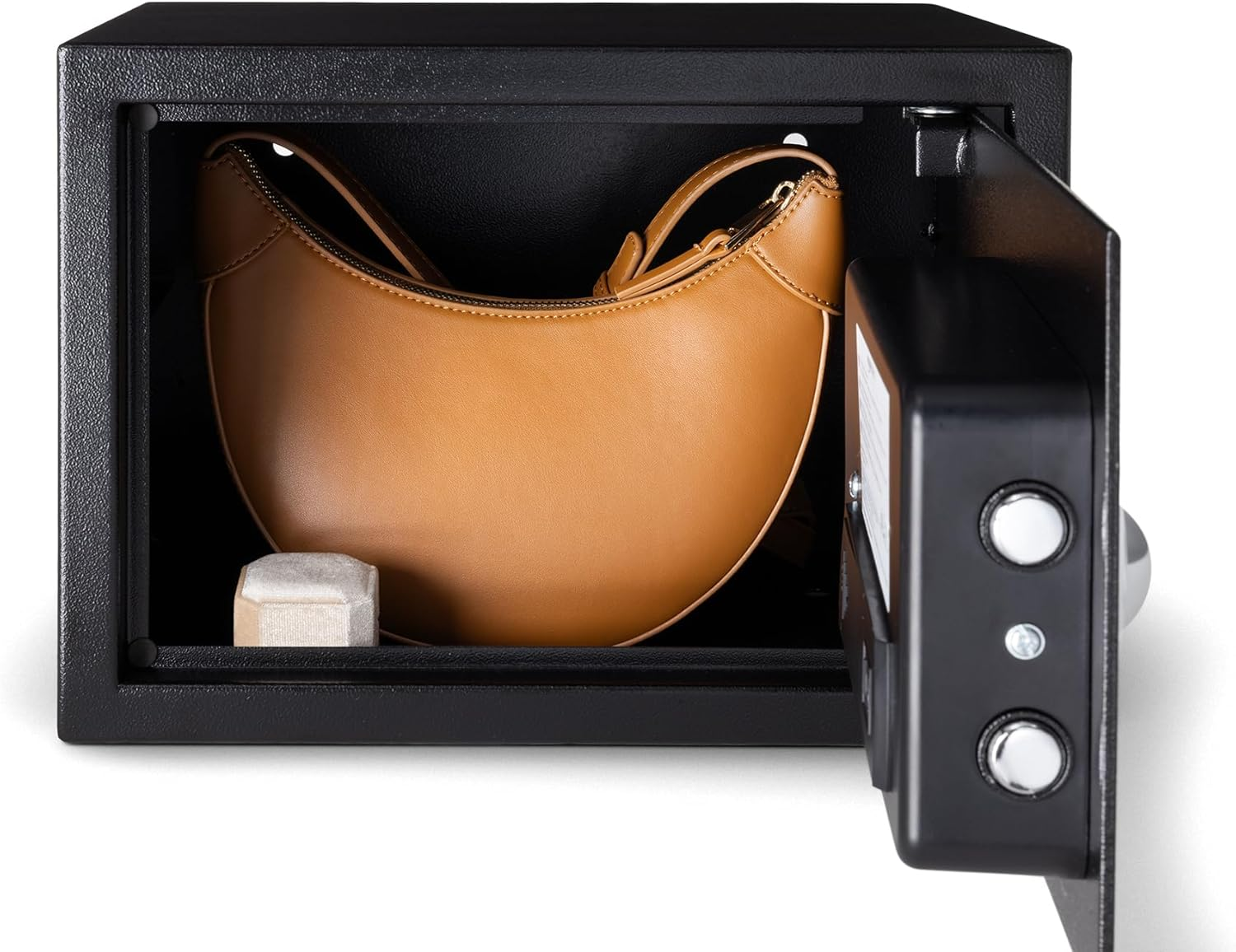 Amazon Basics Steel Security Safe and Lock Box with Electronic Keypad - Secure Cash, Jewelry, ID Documents, 14 Litres, 35Cm W X 35Cm D X 25Cm H, Black image number 2