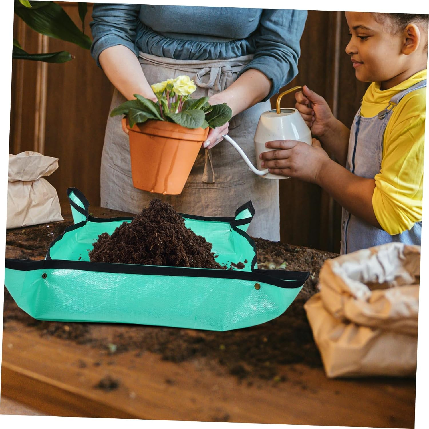 VINTORKY Potting Mat for Indoor Gardening Sturdy Pe Succulent Transplanting Tray Safe and Multifunctional Planting Mat for Moisture Retention and Changing image number 4