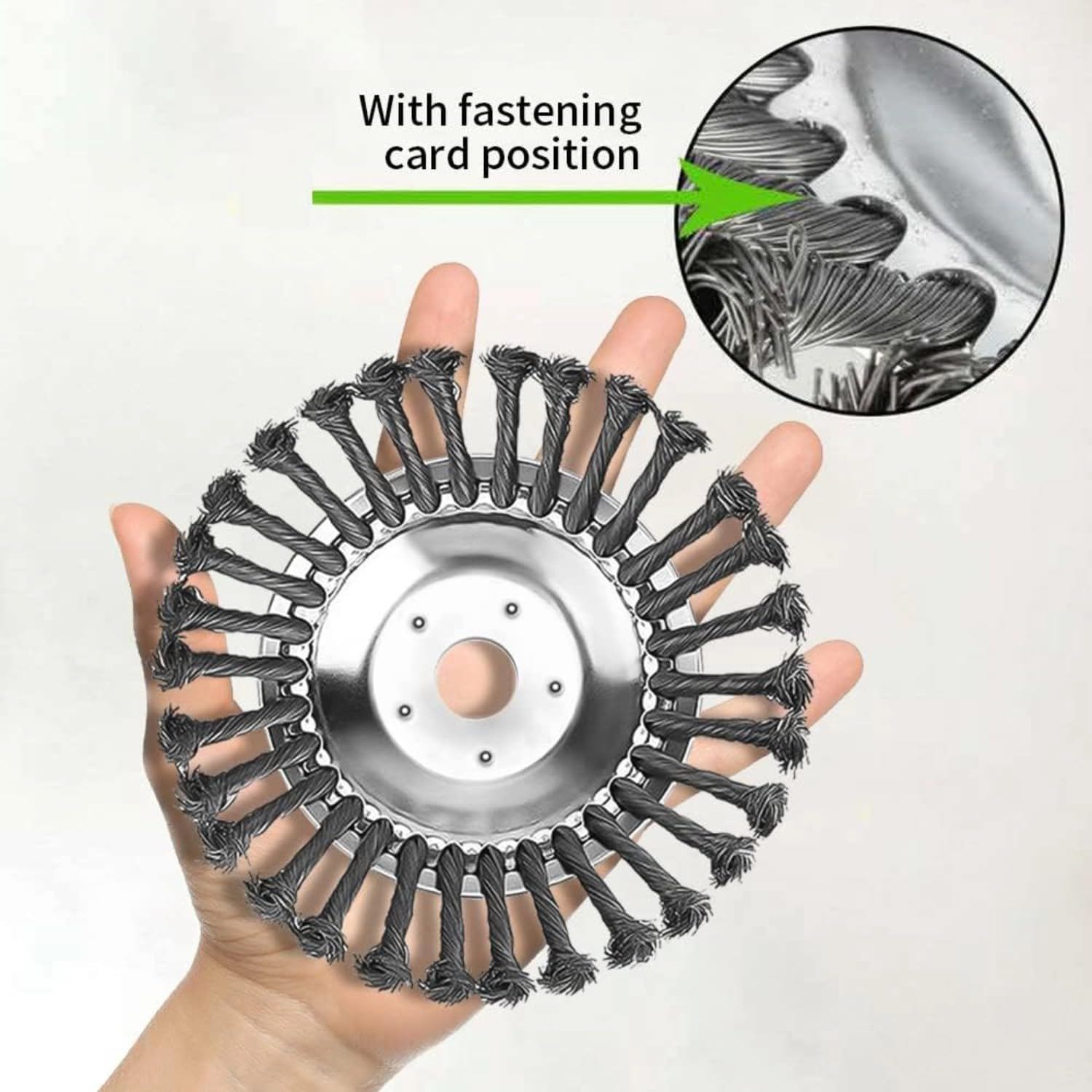 Lyfengdeam 6/8" Weed Brush Steel Wire Trimmer Wheel Garden Lawnmower Grass Cutter Head image number 4