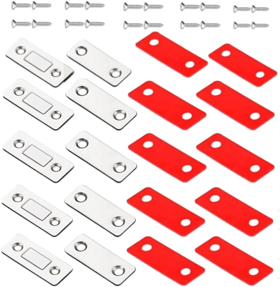 Silver Cabinet Magnetic Catch 6 Pack Ultra Thin Door for Drawer Magnets Adhesive Latch Closures,Drawer, Wardrobe image number 4
