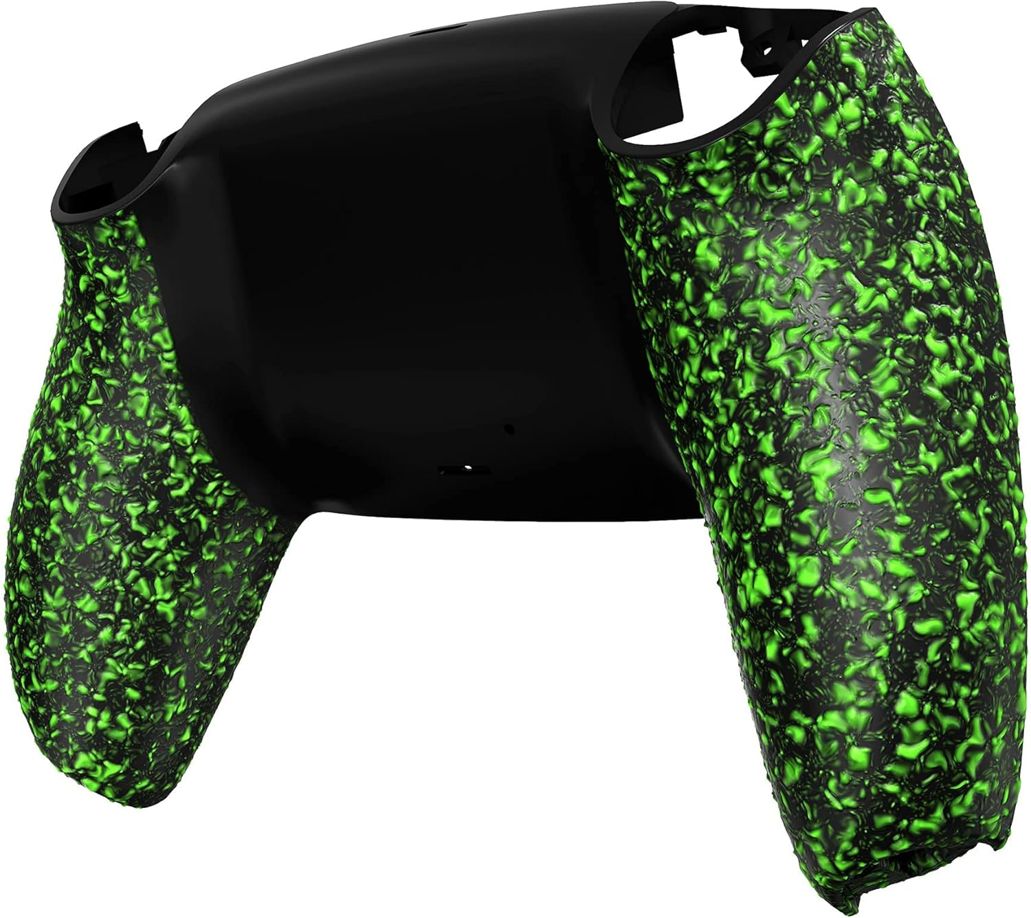 Extremerate Textured Green Non-Slip Custom Back Bottom Shell Compatible with Ps5 Controller, 3D Splashing Cover, Game Improvement Replacement Back Shell Cover Compatible with Ps5 Controller
