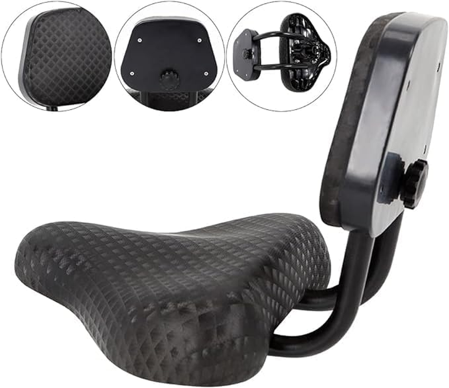 Bicycle Saddle with Soft Backrest Support, Electric Bike Tricycle Wide Comfortable Seat Padded Mountain Bike Cycling Cushion image number 6