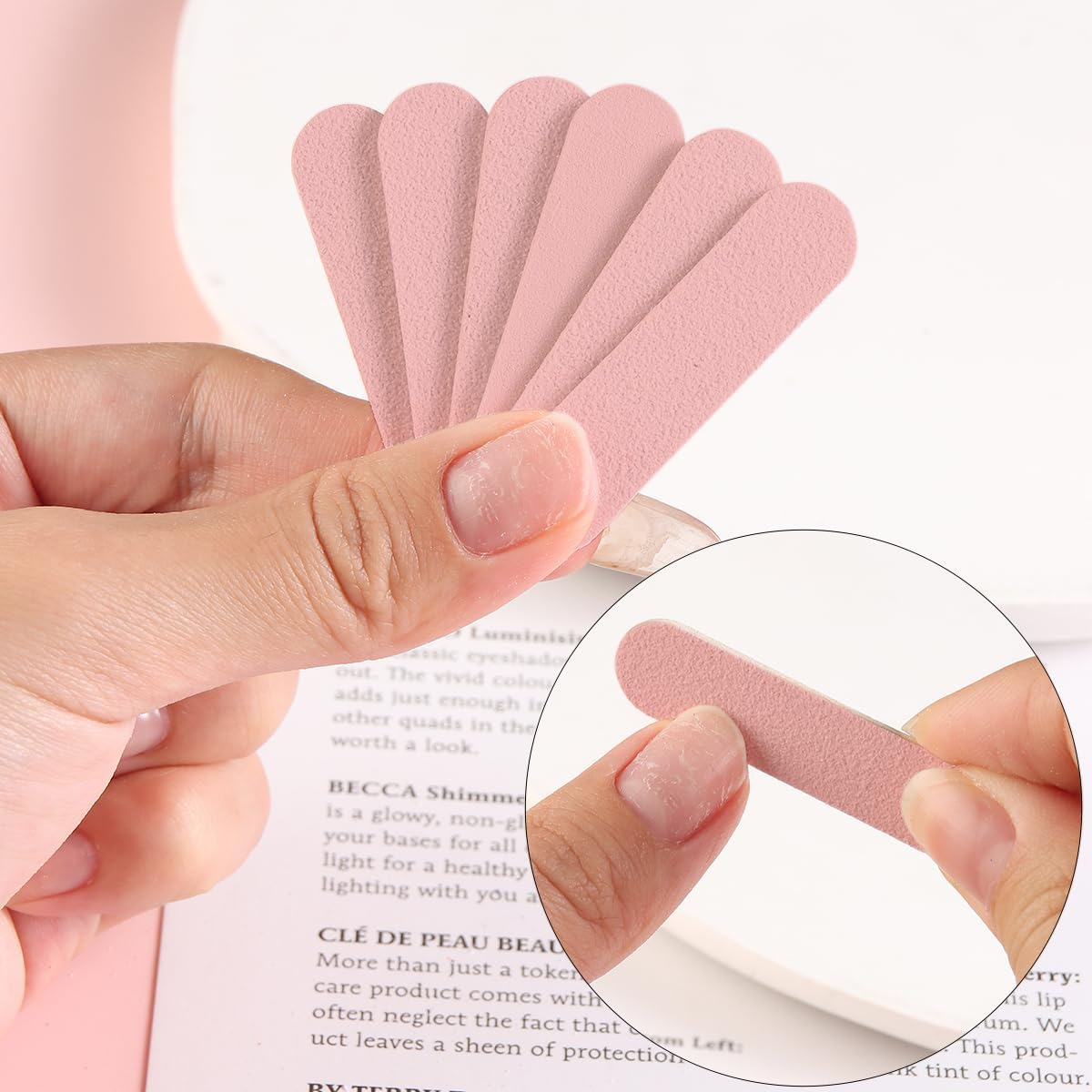 Fcozpjk Mini Nail File and Orange Sticks Set for Press on Nails, 20PCS Mini Nail File Bulk, Double Sided Disposable Nail Files, Wooden Cuticle Pusher Sticks, Manicure Pedicure Cleaner Tools image number 3