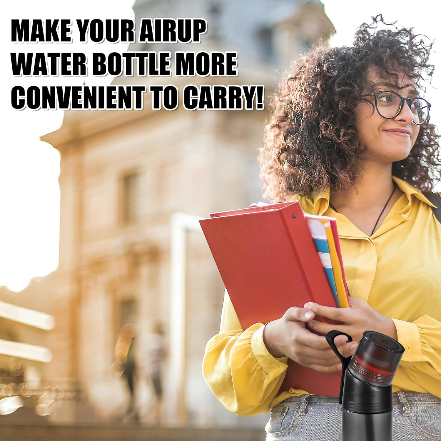 2Pcs Handle Compatible with Air up Water Bottle, Silicone Bottle Handle Fastening Water Bottle Handle Grip Accessories Bottle Handle Belt for Carrying Sports Event School Home (Black, Orange) image number 5