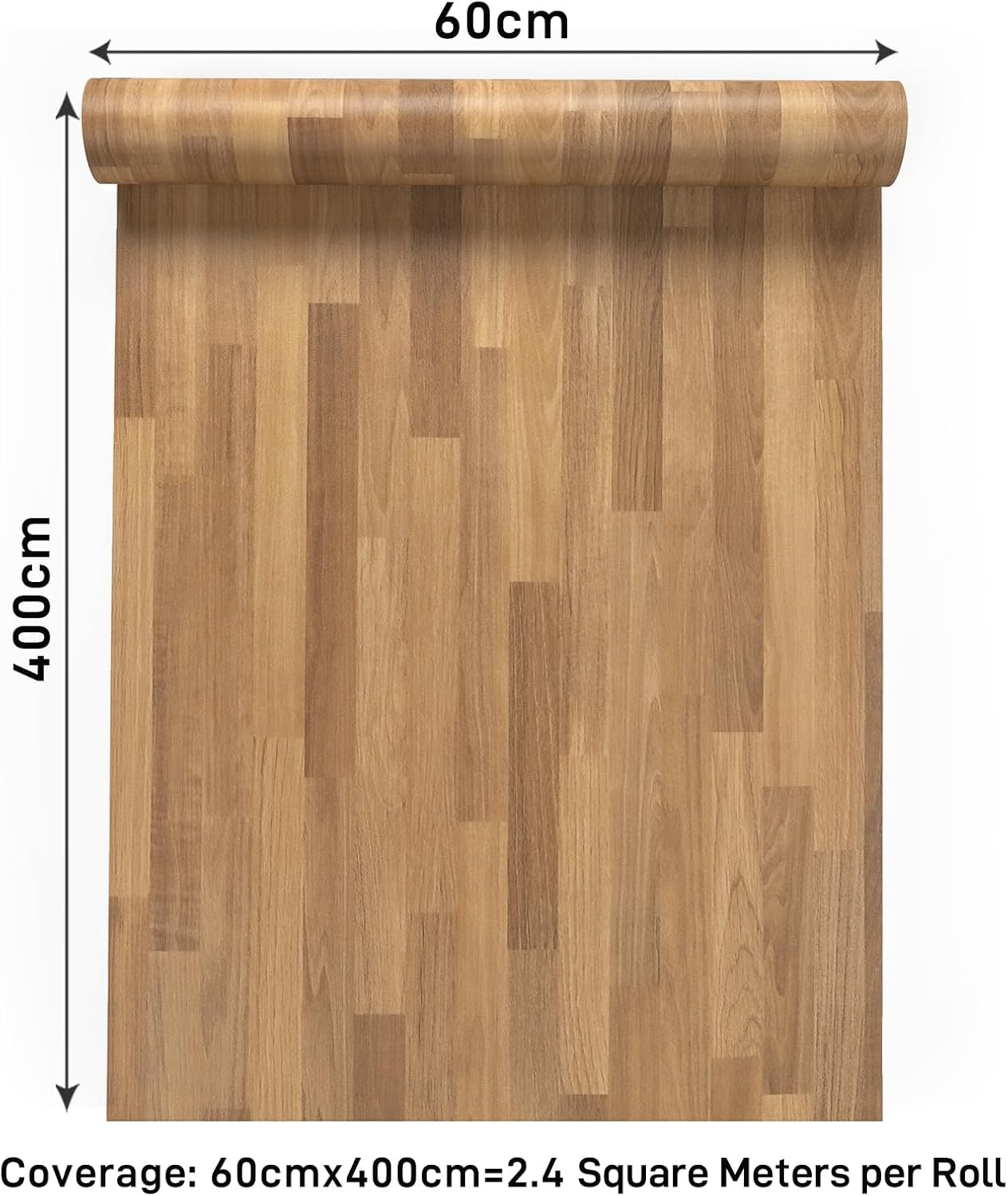 Varypaper Light Brown Patchwork Wood Panel Wallpaper 60Cmx400Cm Wood Vinyl Wrap for Kitchen Worktop Cupboards Sticky Back Plastic Roll Wooden Panelling Wallpaper for Living Room Bedroom Furniture Wrap image number 6