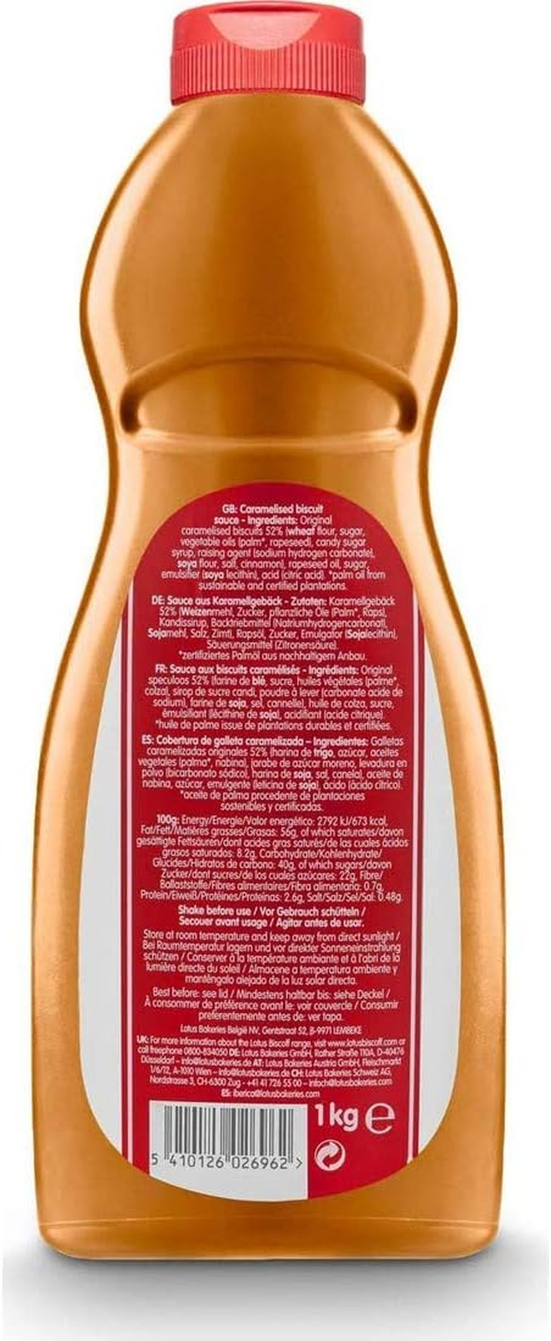 Sephra Lotus Biscoff Topping Sauce 1Kg Squeezy Bottle, 1 Kg