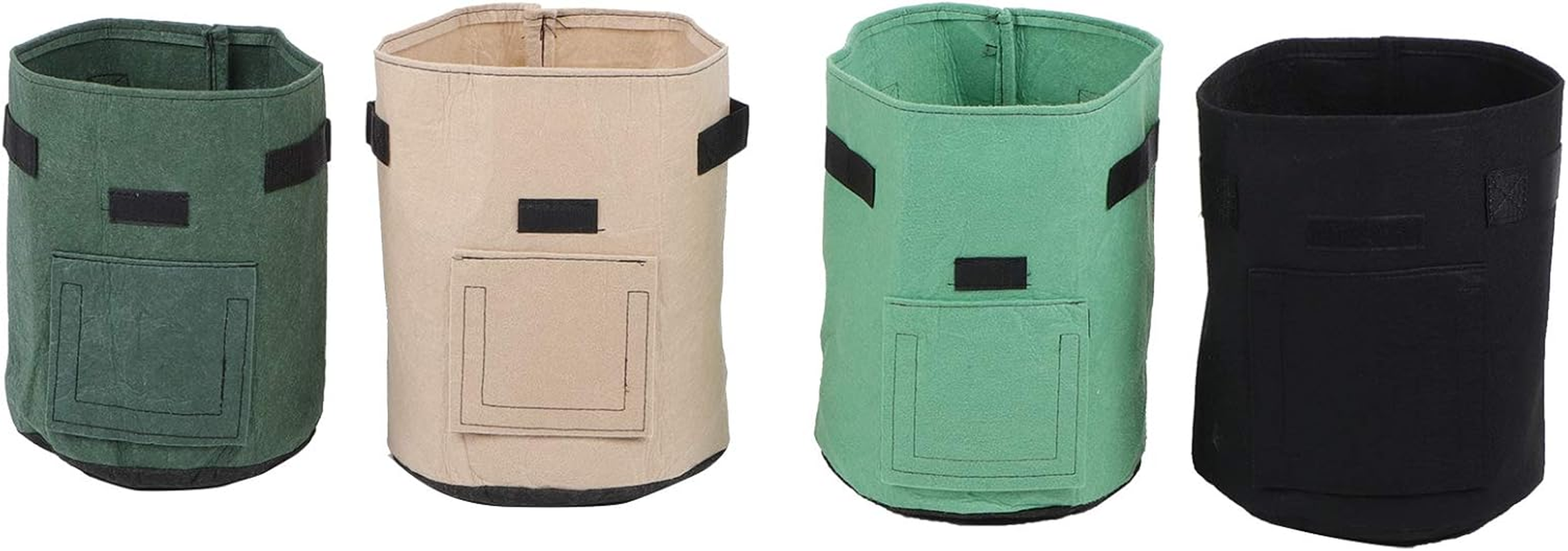 4Pcs Vegetable Grow Bags,Breathable Felt Plant Growing Fabric Pots, Indoor Outdoor Grow Containers Gardening Tool for Vegetables Flowers Plants Herbs Fruits Nursery image number 5